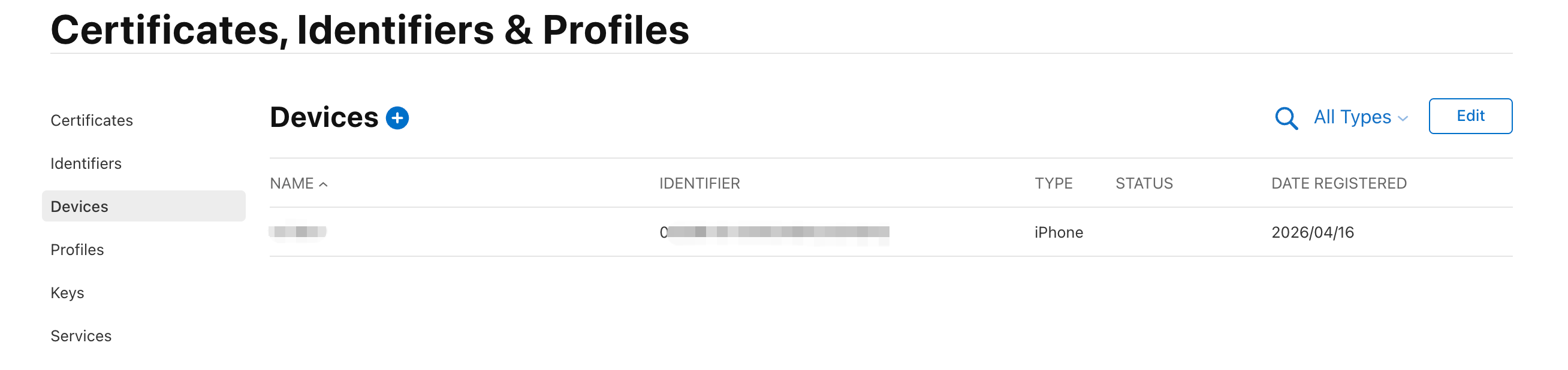 Register the device