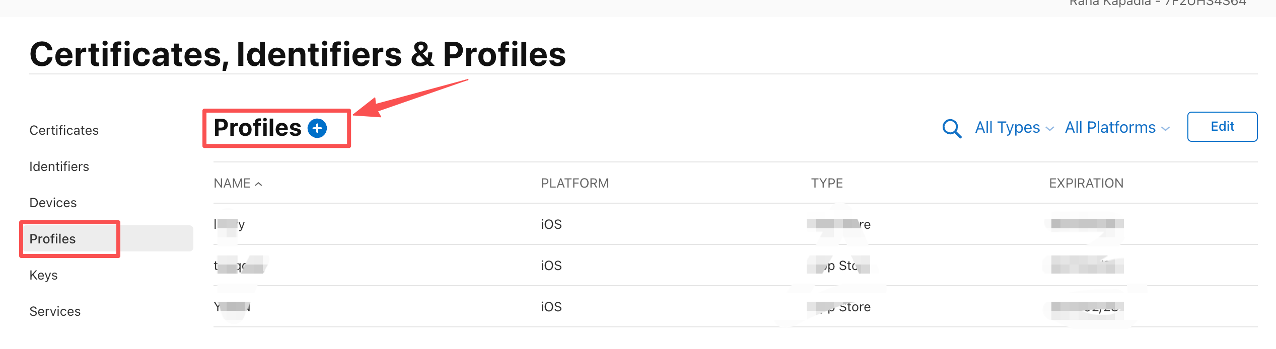 Create a provisioning profile