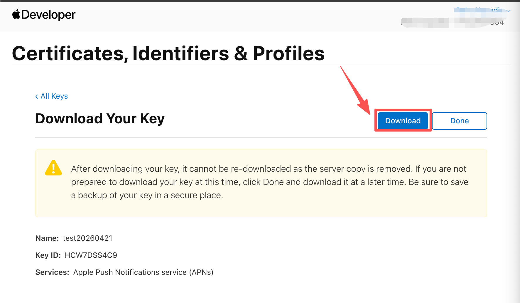 Download the key