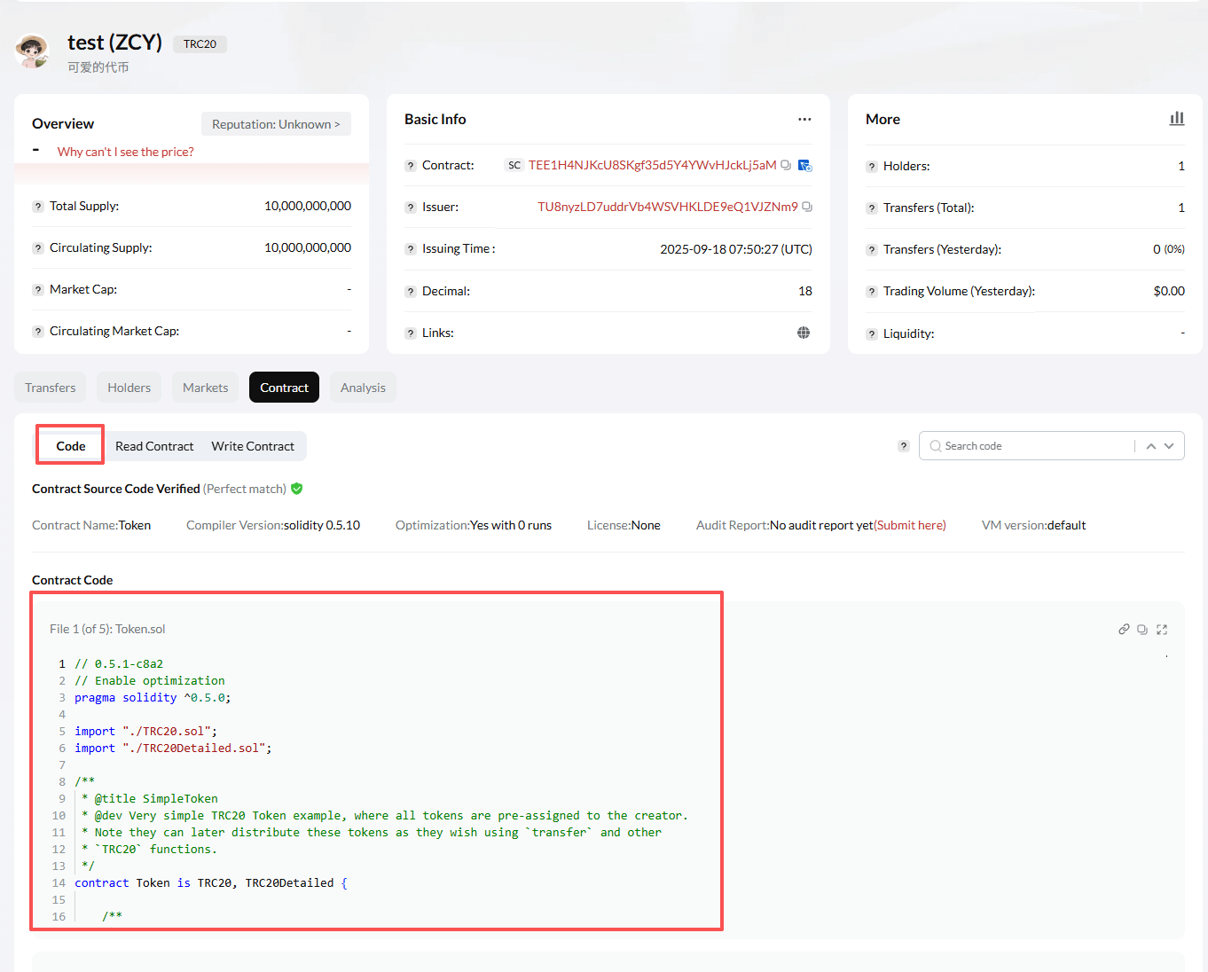 Verified source code