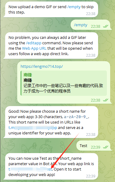Generated link